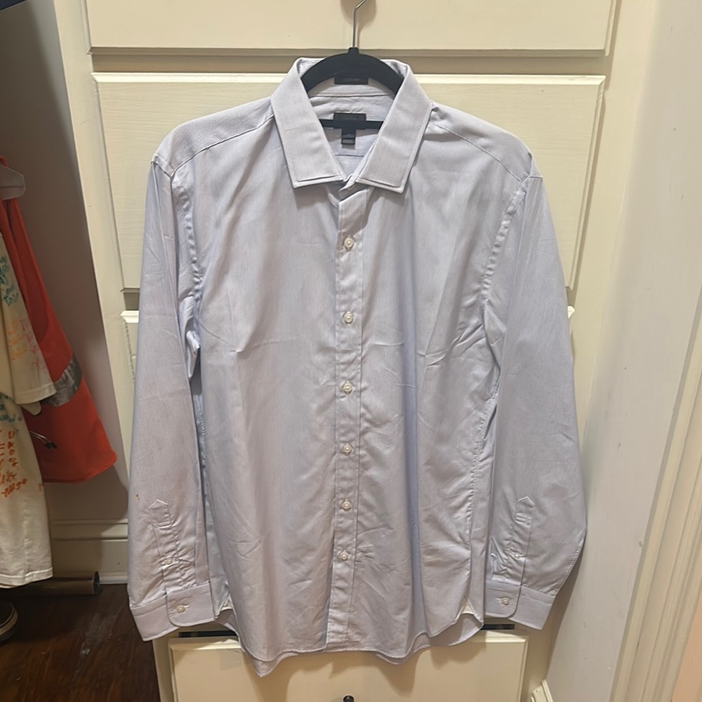 J. Crew Blue Casual Button Down Shirt with Pointed Collar